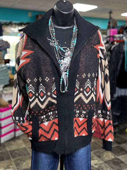 Shop Envi Me Tops and Tunics The San Jacinto Aztec Zip Up Sweater