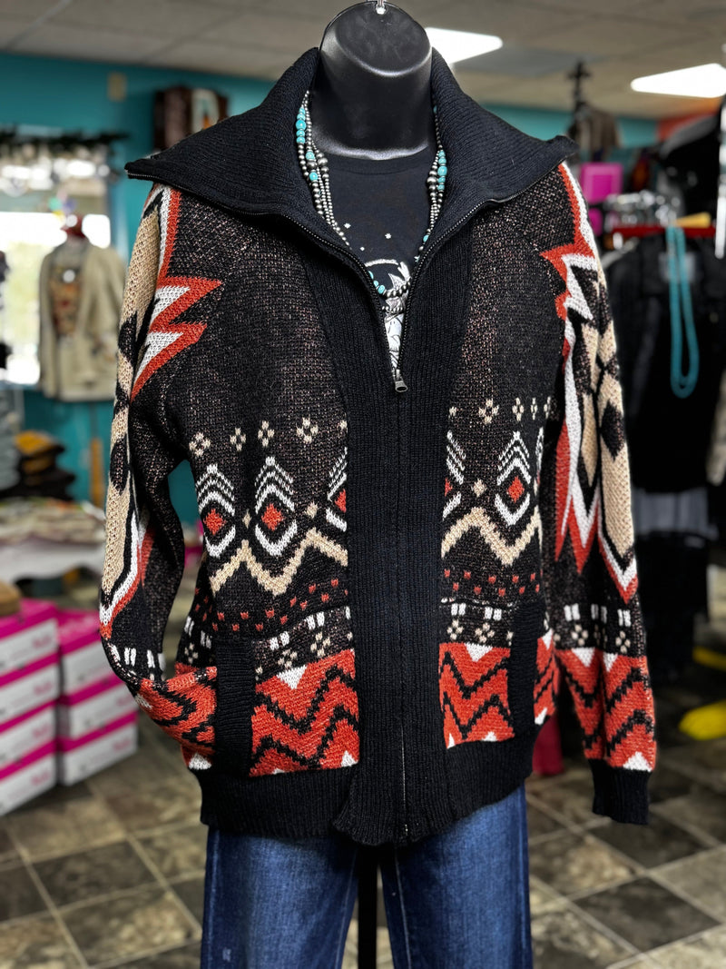 Shop Envi Me Tops and Tunics The San Jacinto Aztec Zip Up Sweater