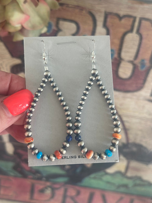 Shop Envi Me Earrings Silver The Santa Maria Sterling Sliver & Stones Navajo Pearl Earring NA made