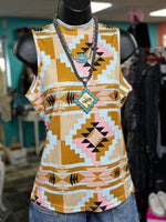 Shop Envi Me Tops and Tunics The Santa Rio Geo Aztec Sleeveless Top