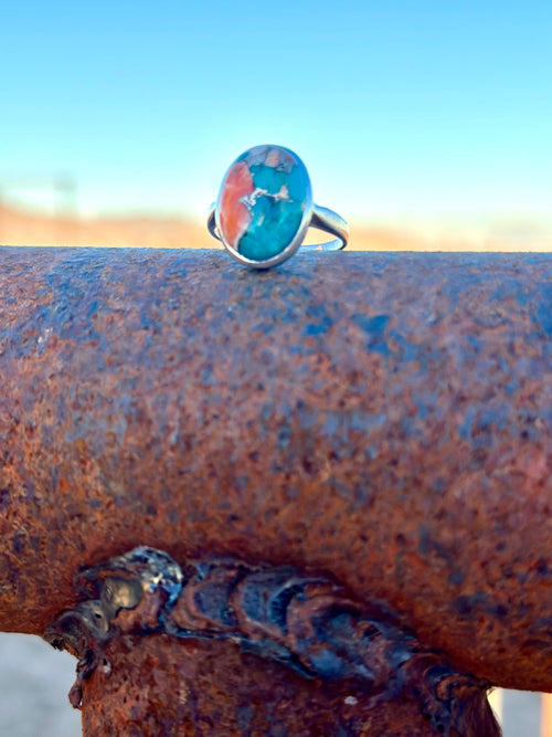 Shop Envi Me Earrings Spiney Oyster Turquoise Sterling size 7 3/4 The Santa Tana Spiney Turquoise & Sterling Silver Ring (Real)