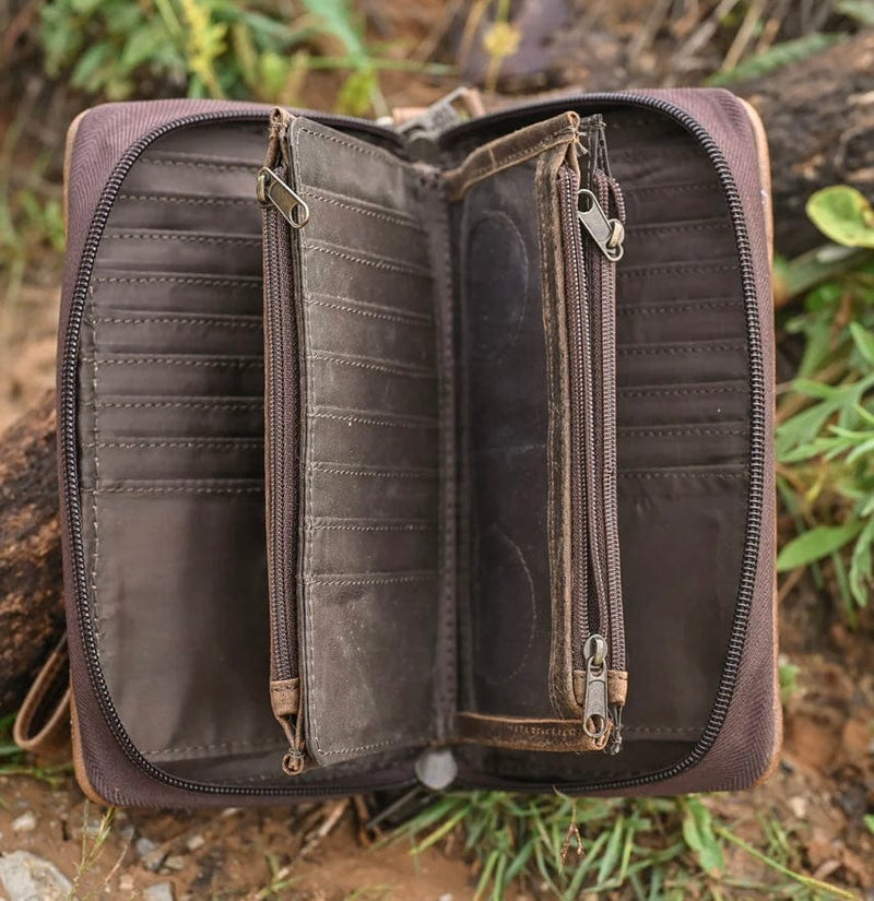 Shop Envi Me Accessories The STS Mountain Wool Leather Hair On Organizer Wallet