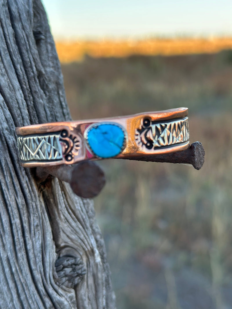 The Tulum Sterling Silver & Kingman Turquoise (Real) Southwest Cuff Br –  Shop Envi Me