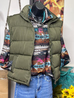 Shop Envi Me Outerwear The Think Fall Olive Puffer Vest