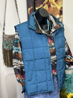 Shop Envi Me Outerwear The Think Fall Teal Blue Puffer Vest