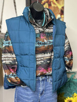 Shop Envi Me Outerwear The Think Fall Teal Blue Puffer Vest