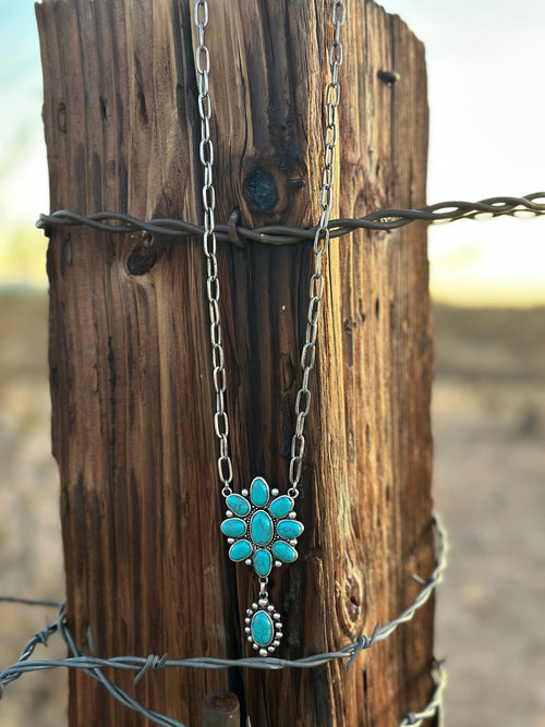 Shop Envi Me Jewelry The Turquoise Drop & Silver Paperclip Chain Necklace