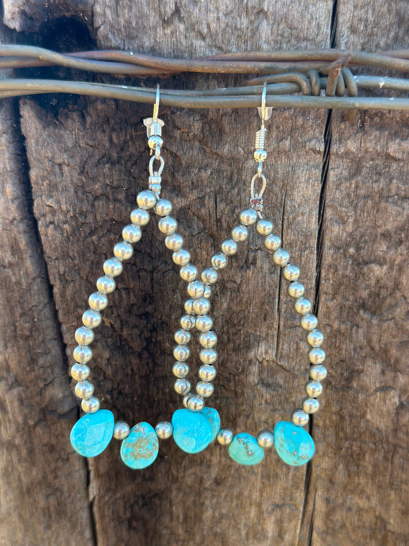 Shop Envi Me Earrings Silver The Turquoise Pearl Hoop Bead Earring