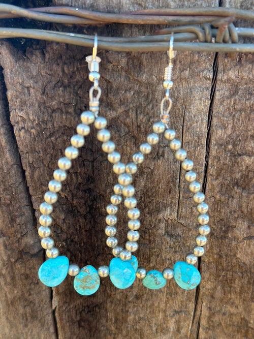 Shop Envi Me Earrings Silver The Turquoise Pearl Hoop Bead Earring