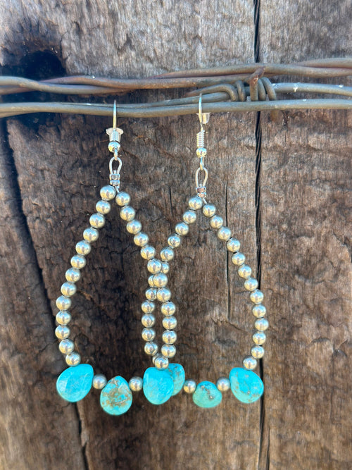 Shop Envi Me Earrings Silver The Turquoise Pearl Hoop Bead Earring