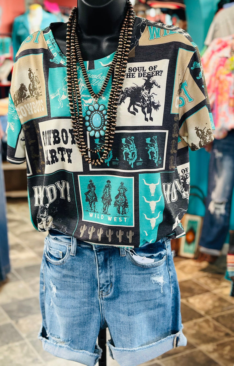 Shop Envi Me Tops and Tunics The Turquoise Rodeo Dreams Top