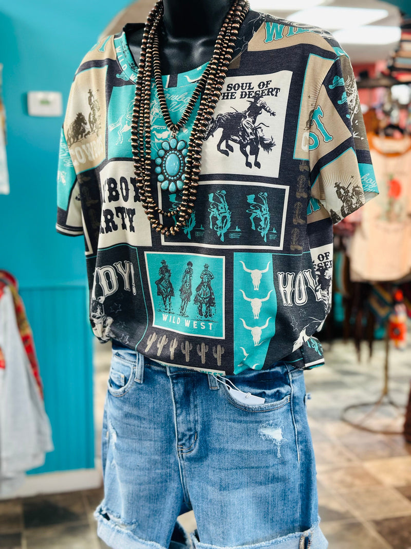 Shop Envi Me Tops and Tunics The Turquoise Rodeo Dreams Top