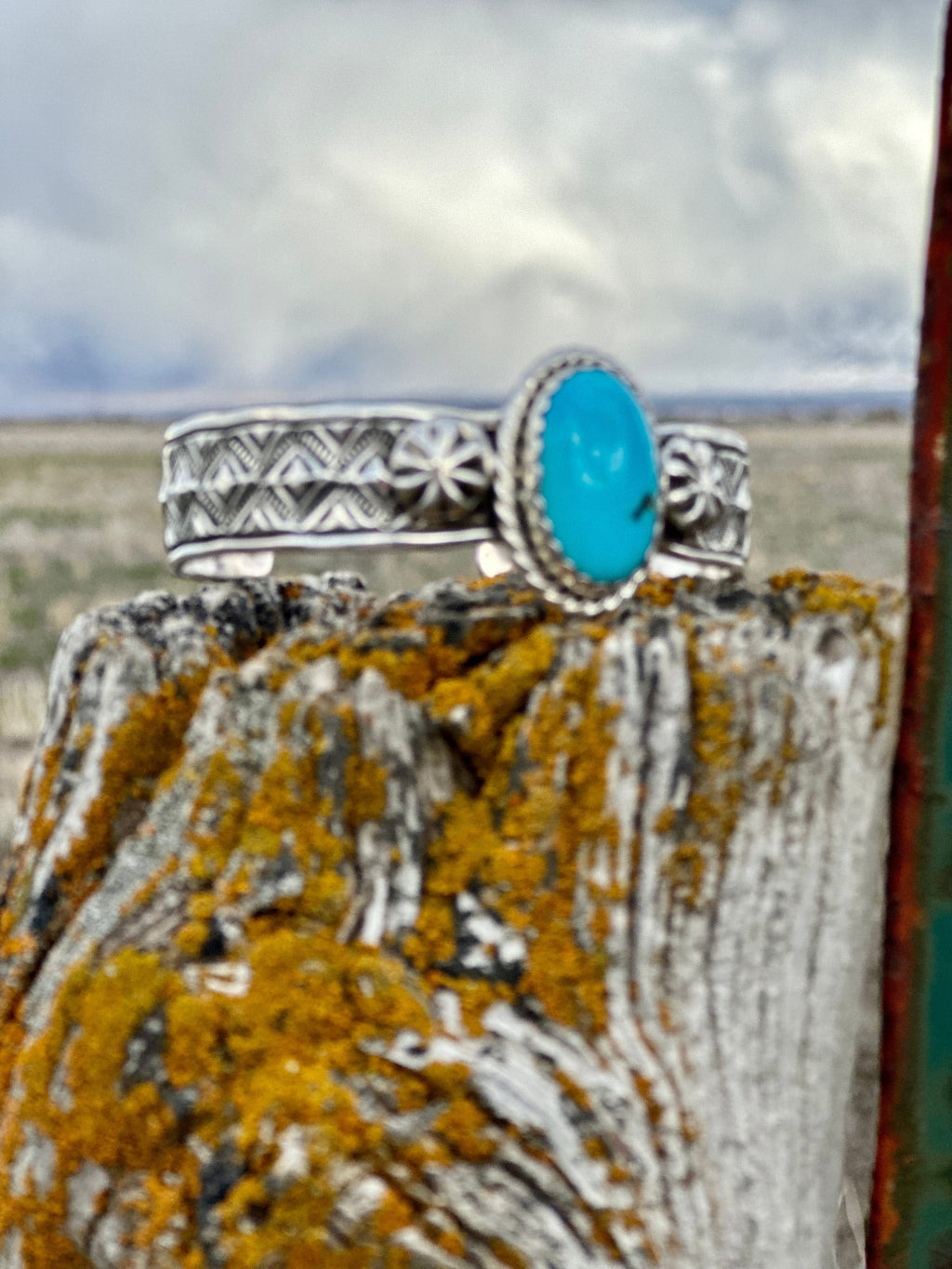 Southwest Saguaro Cactus Sterling Silver Cuff Bracelet - Turquoise Gemstone - Stamped Jewelry - Southwest on sale Inspired