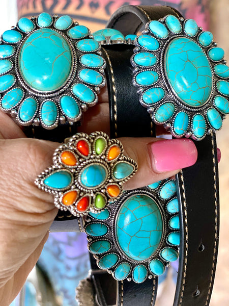 The South of Mazatlan Turquoise Concho Belt – Shop Envi Me