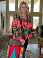 Shop Envi Me Arm Candy Red multi The Rojo Casa Grande Tooled Leather Top Navajo Fringe Bag