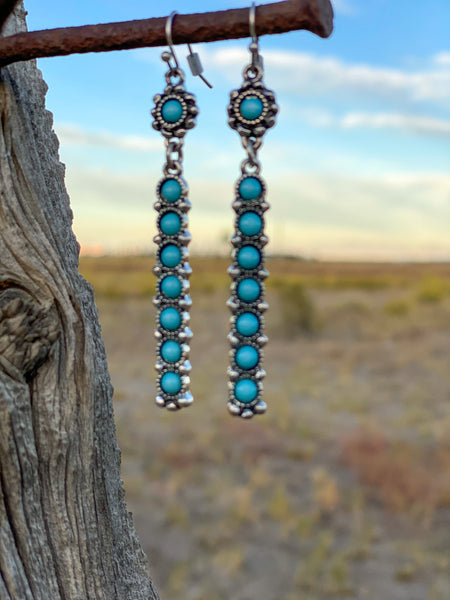 Vintage Teardrop Shape Turquoise Earrings for Women, Southwestern Native  American Indian Style Jewelry