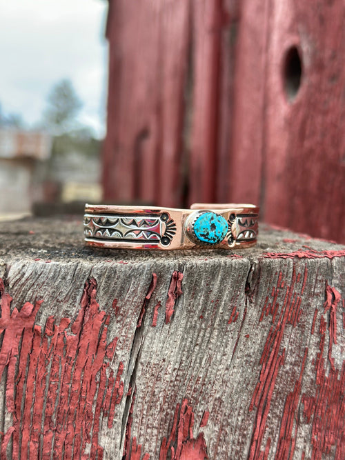 The Tulum Sterling Silver & Kingman Turquoise (Real) Southwest Cuff Br –  Shop Envi Me