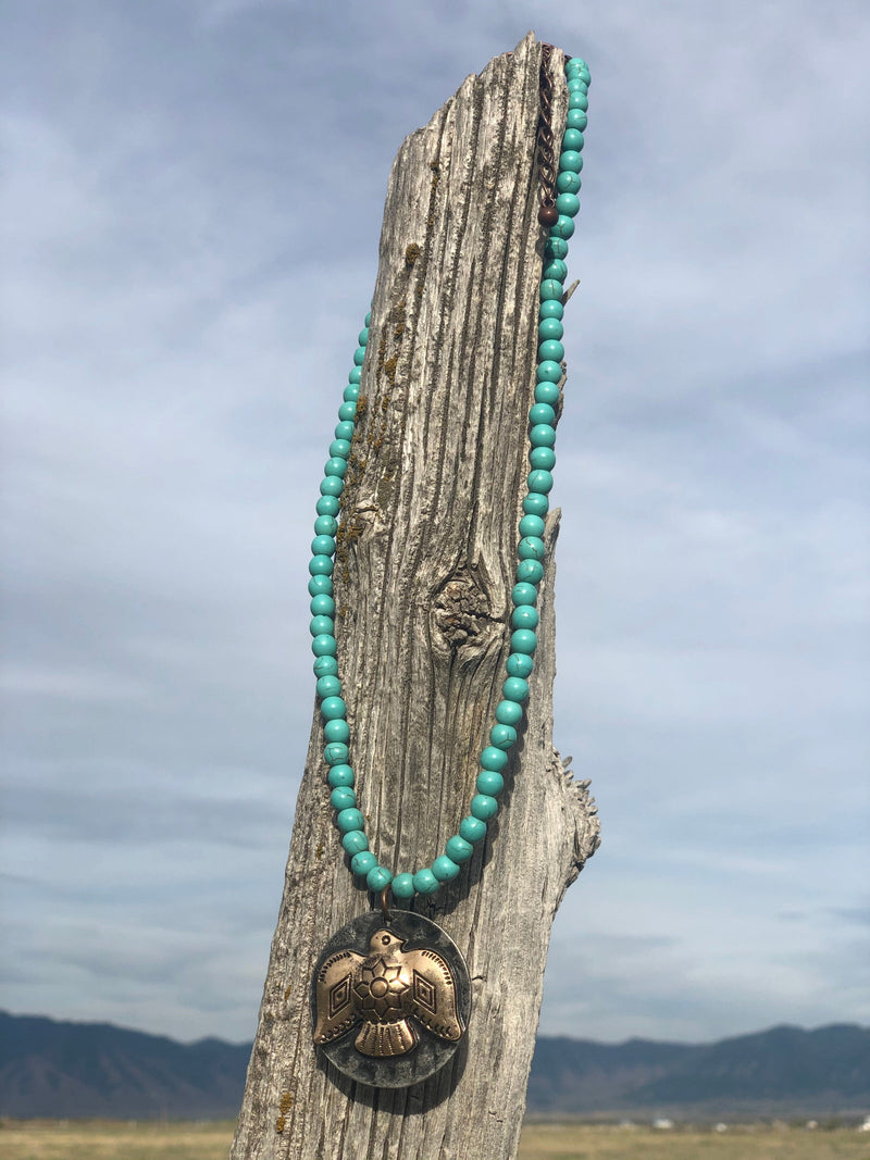 Shop Envi Me Necklaces The Thunderbird Pendant Turquoise Bead Necklace