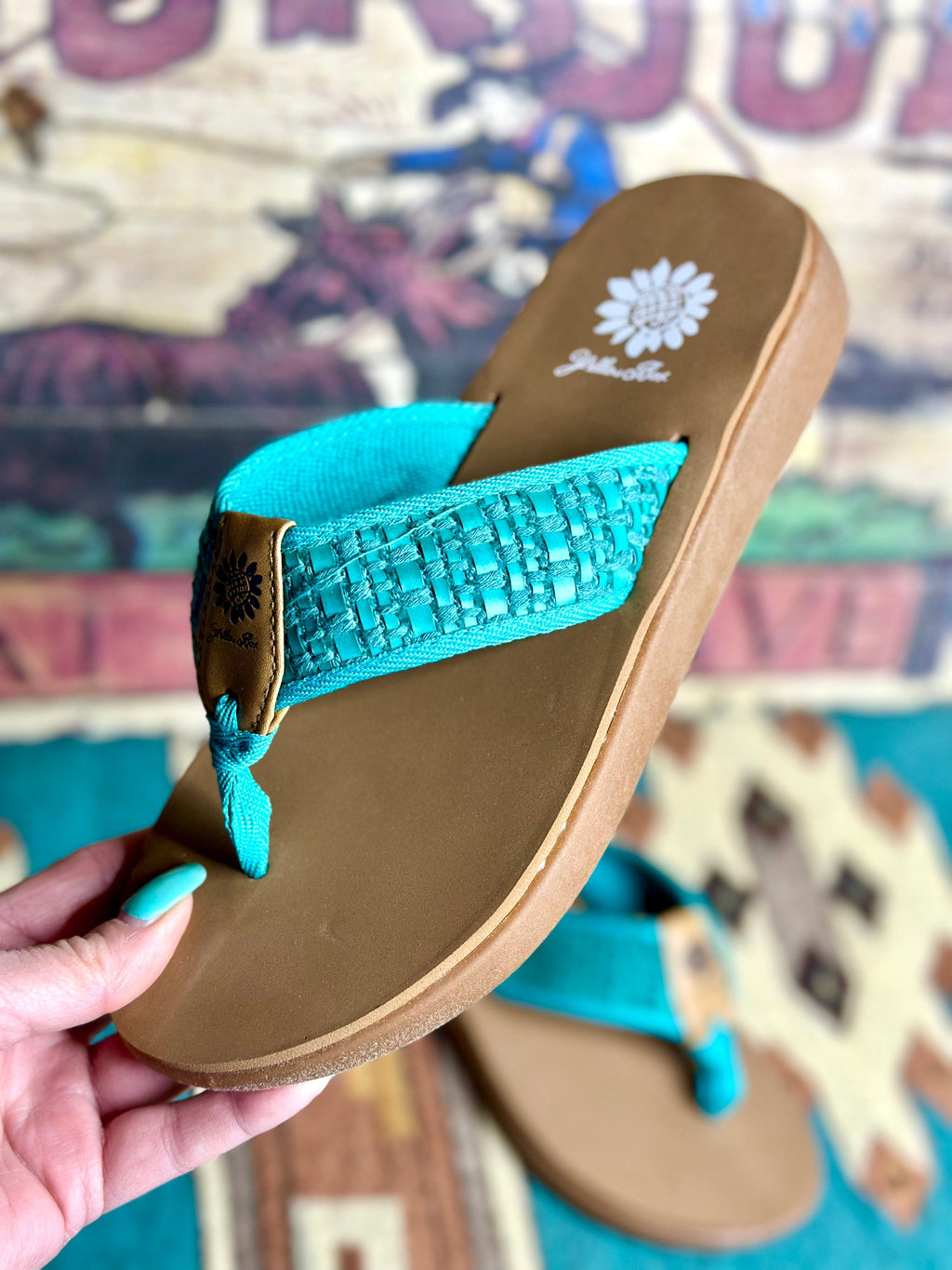 Yellow box sale elephant flip flops